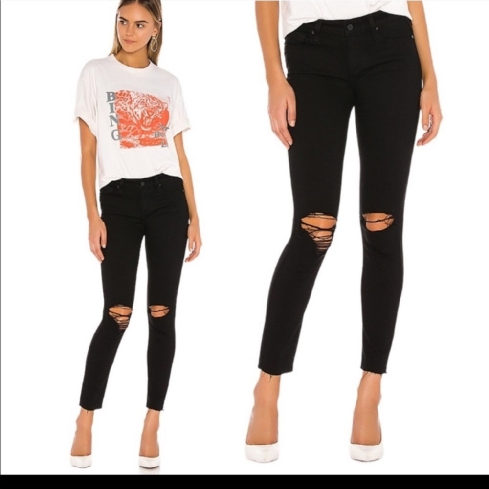PAIGE Verdugo Ankle Distressed Raw Hem Jean Size 27